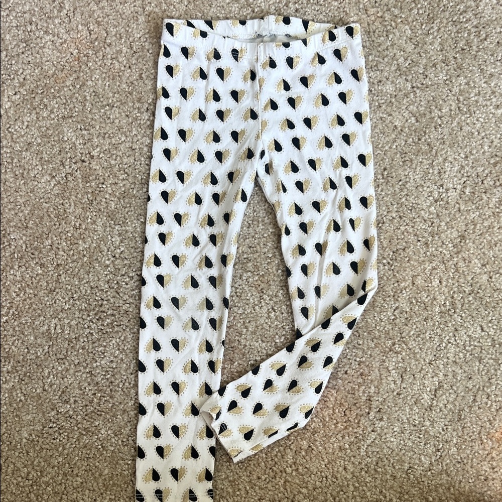 Cat & Jack Gold and Black Heart Patterned Leggings